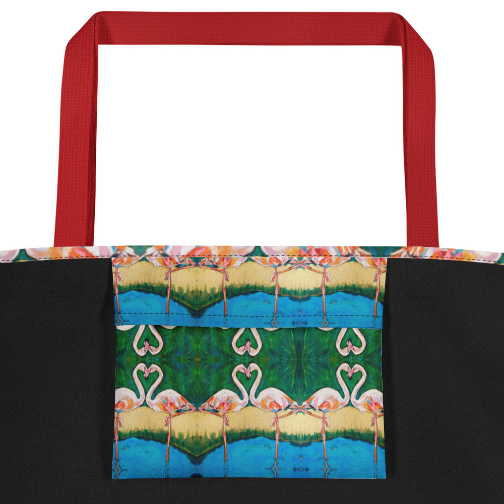 Flamingo Oasis All-Over Print Large Tote Bag