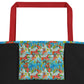 Hummingbirds and Hibiscus All-Over Print Large Tote Bag