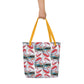 Flamingo Tango All-Over Print Large Tote Bag