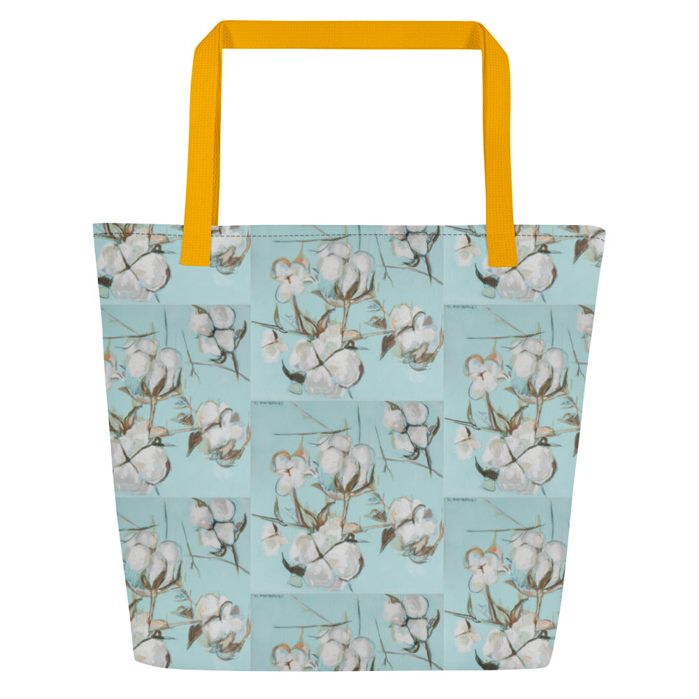 Gracious Cotton All-Over Print Large Tote Bag