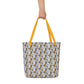 Mustard Oyster Shells All-Over Print Large Tote Bag