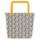 Mustard Oyster Shells All-Over Print Large Tote Bag