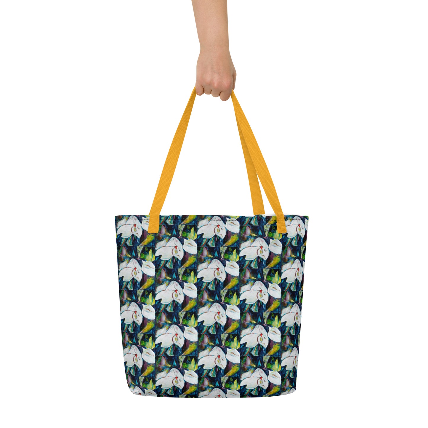 Magnolia and the Painted Bunting All-Over Print Large Tote Bag