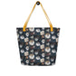 Cotton at Night All-Over Print Large Tote Bag