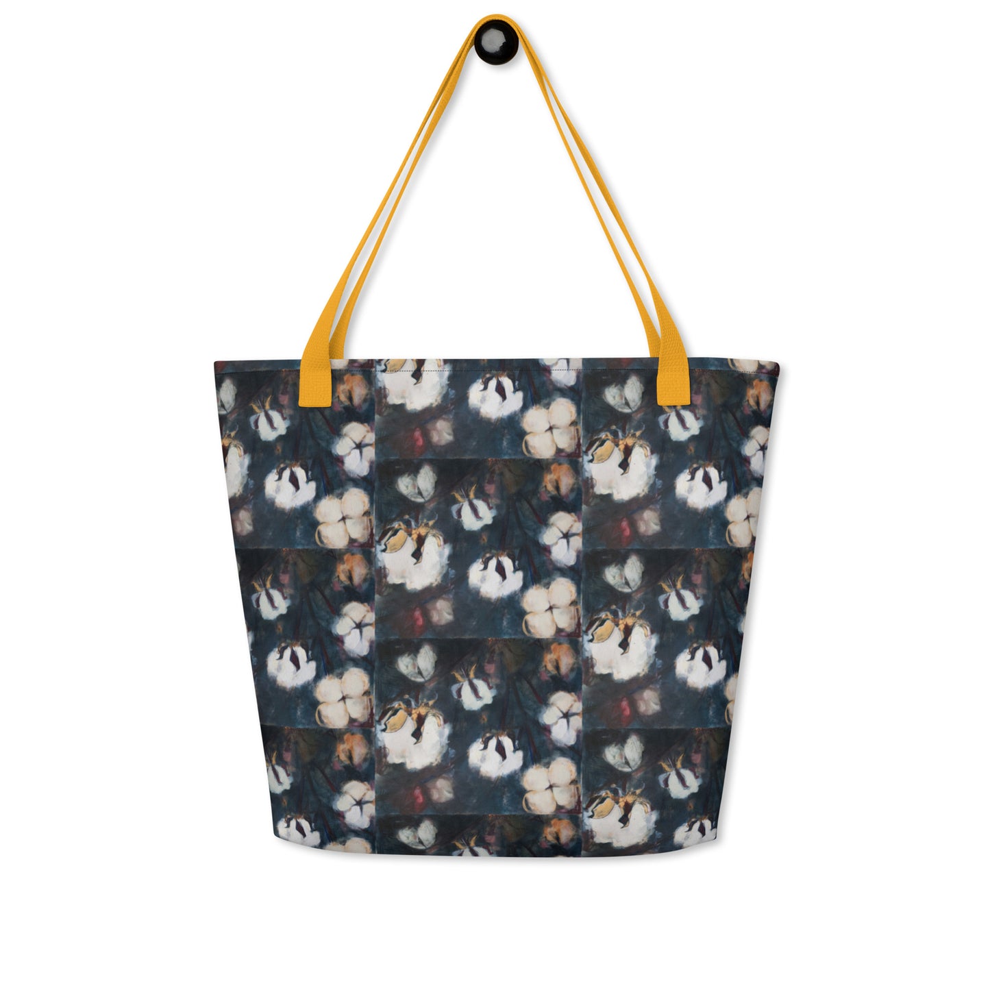 Cotton at Night All-Over Print Large Tote Bag