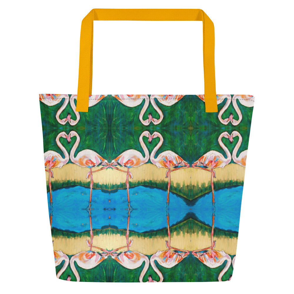 Flamingo Oasis All-Over Print Large Tote Bag