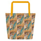 Peacock Pair All-Over Print Large Tote Bag