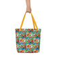 Hummingbirds with Sun All-Over Print Large Tote Bag