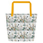 Neutral Magnolia All-Over Print Large Tote Bag