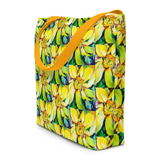Sunflowers All-Over Print Large Tote Bag