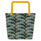 Psychedelic Gator Reflection All-Over Print Large Tote Bag