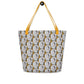 Mustard Oyster Shells All-Over Print Large Tote Bag