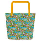 Doves in Oasis All-Over Print Large Tote Bag