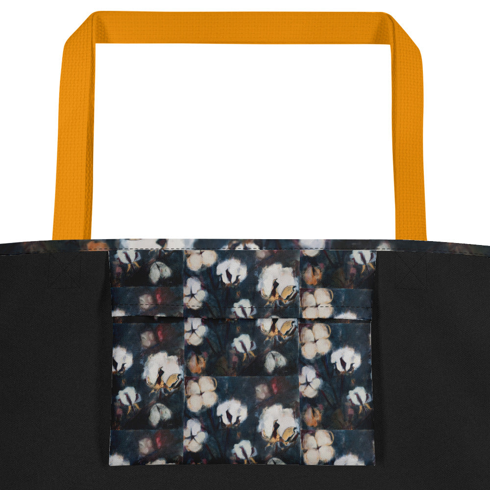 Cotton at Night All-Over Print Large Tote Bag