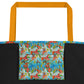 Hummingbirds and Hibiscus All-Over Print Large Tote Bag