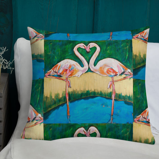 Flamingo Oasis Premium Pillow