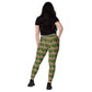 Tiger Reflections Brick Pattern Crossover leggings with pockets