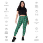 Green Dragonfly Crossover leggings with pockets