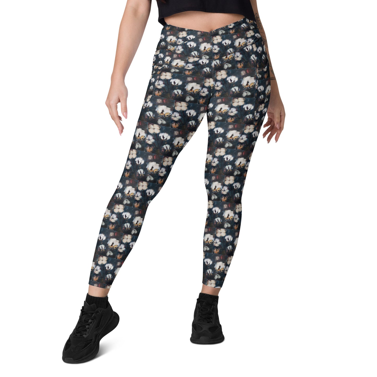 Cotton at Night Crossover leggings with pockets