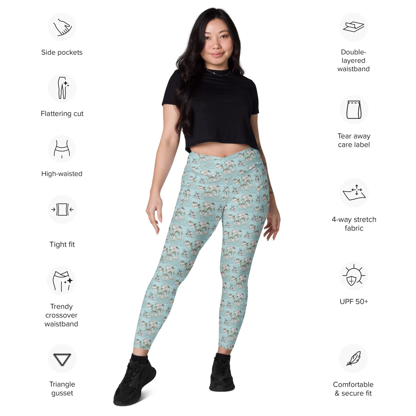 Gracious Cotton Crossover leggings with pockets