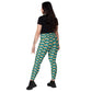 Flamingo Oasis Half Drop Pattern Crossover leggings with pockets