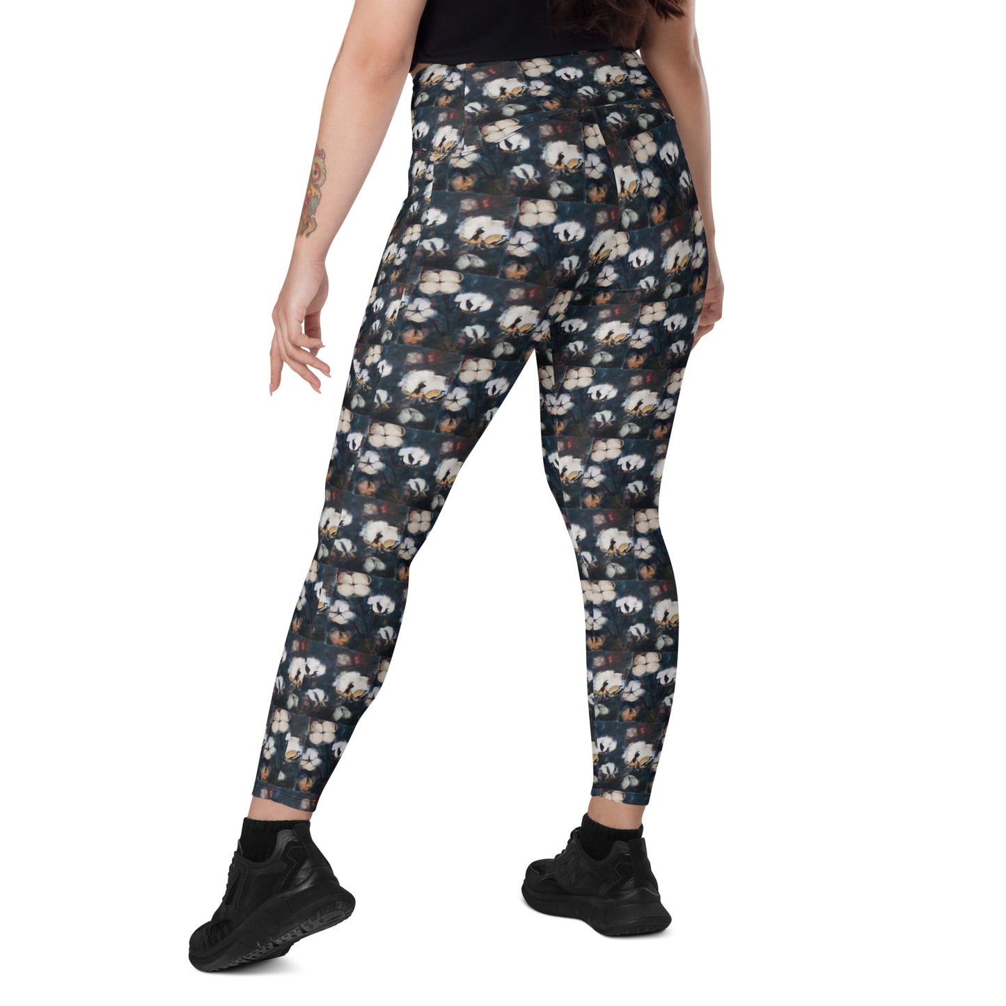 Cotton at Night Crossover leggings with pockets