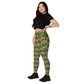 Tiger Reflections Brick Pattern Crossover leggings with pockets