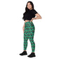 Green Dragonfly II Crossover leggings with pockets