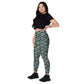 Psychedelic Gator Reflection Crossover leggings with pockets