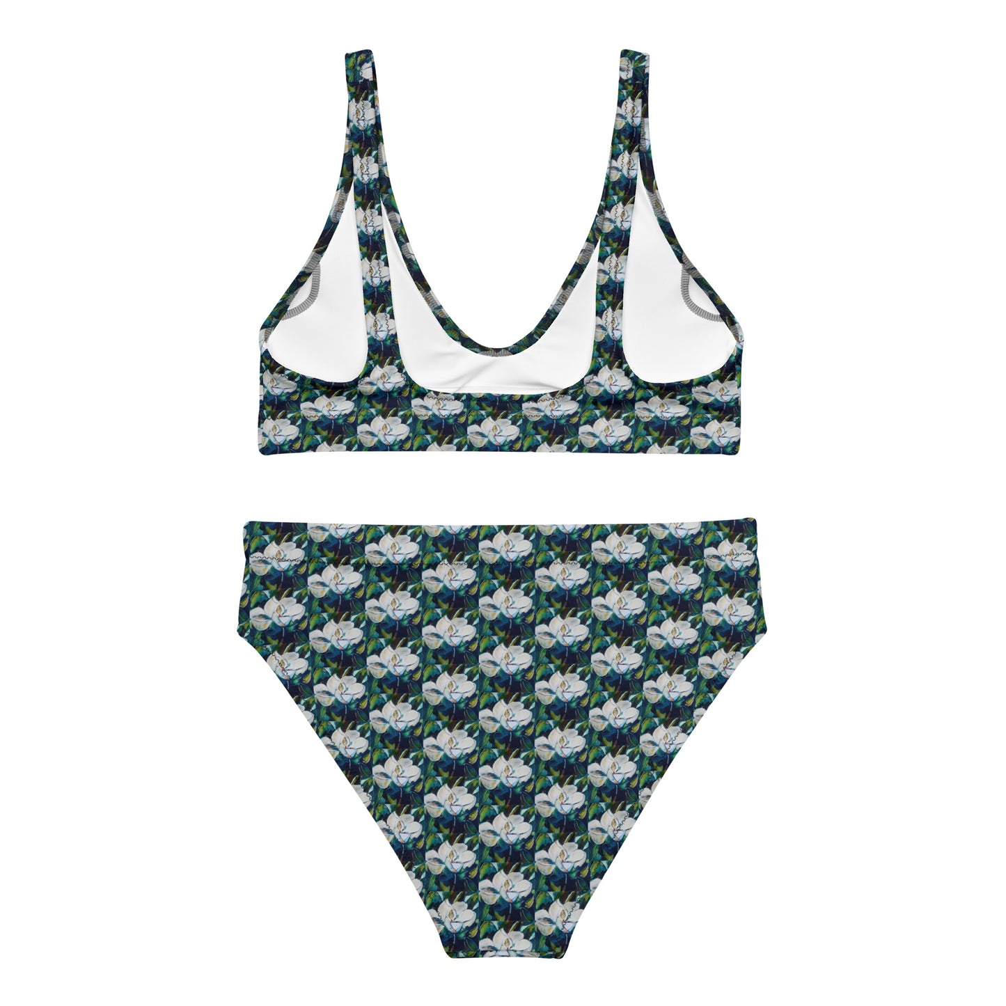 Emerald Green Magnolia Recycled high-waisted bikini