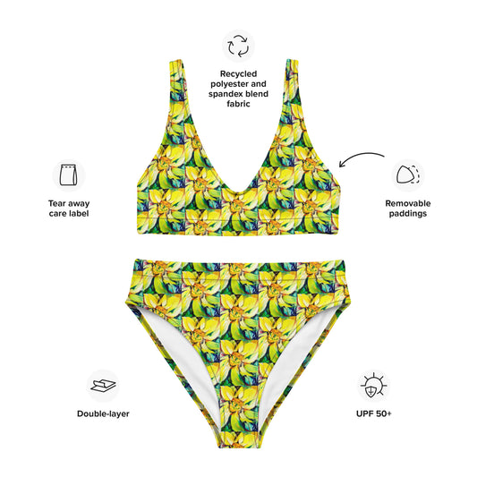 Bosco Sunflower Recycled high-waisted bikini