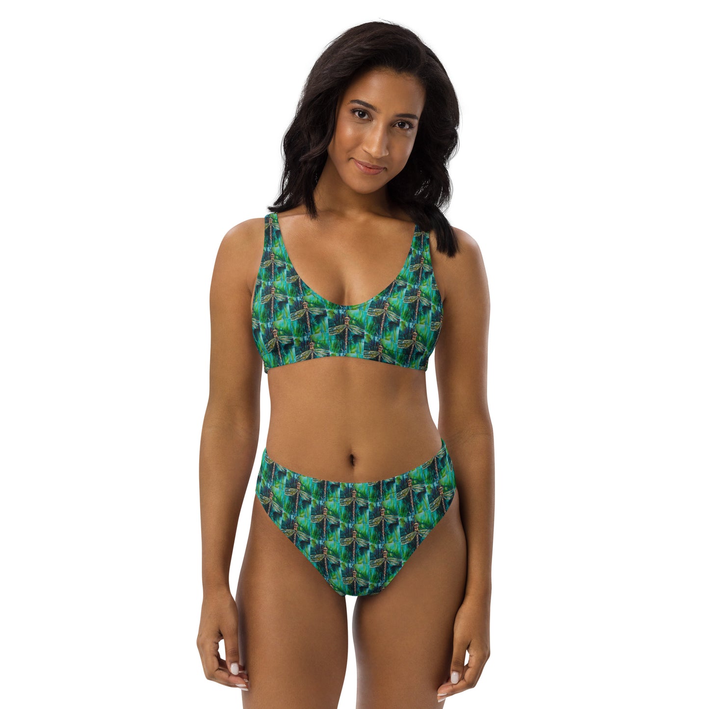 Green Dragonfly Recycled high-waisted bikini