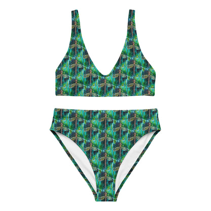 Green Dragonfly Recycled high-waisted bikini