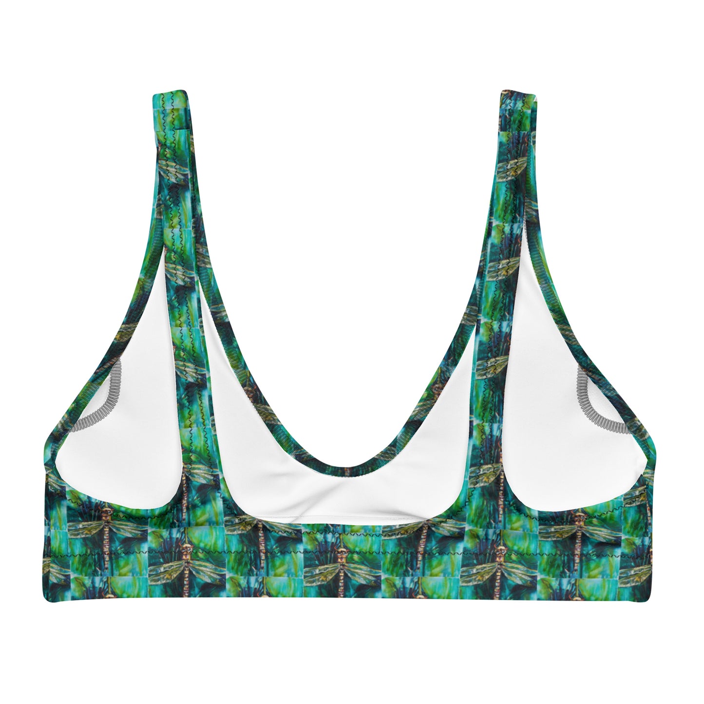 Green Dragonfly Recycled padded bikini top