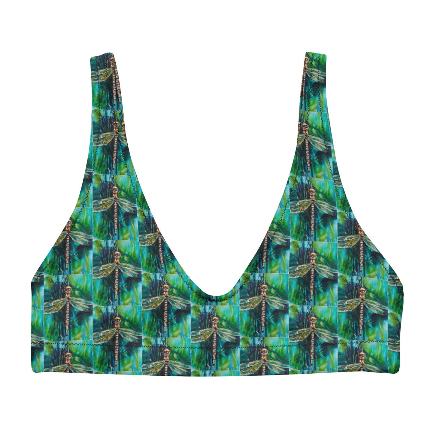 Green Dragonfly Recycled padded bikini top