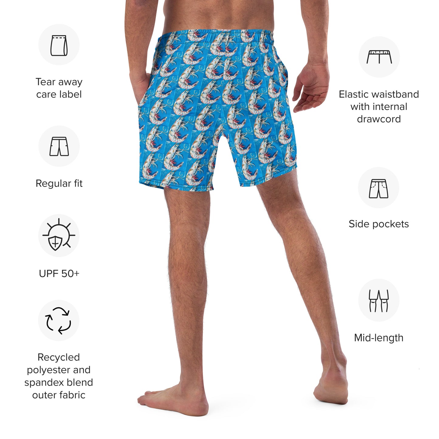 Blue Shrimp Men's swim trunks