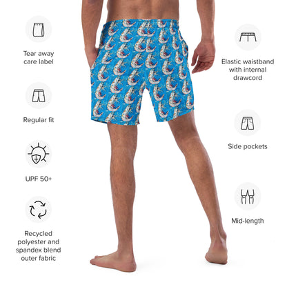 Blue Shrimp Men's swim trunks