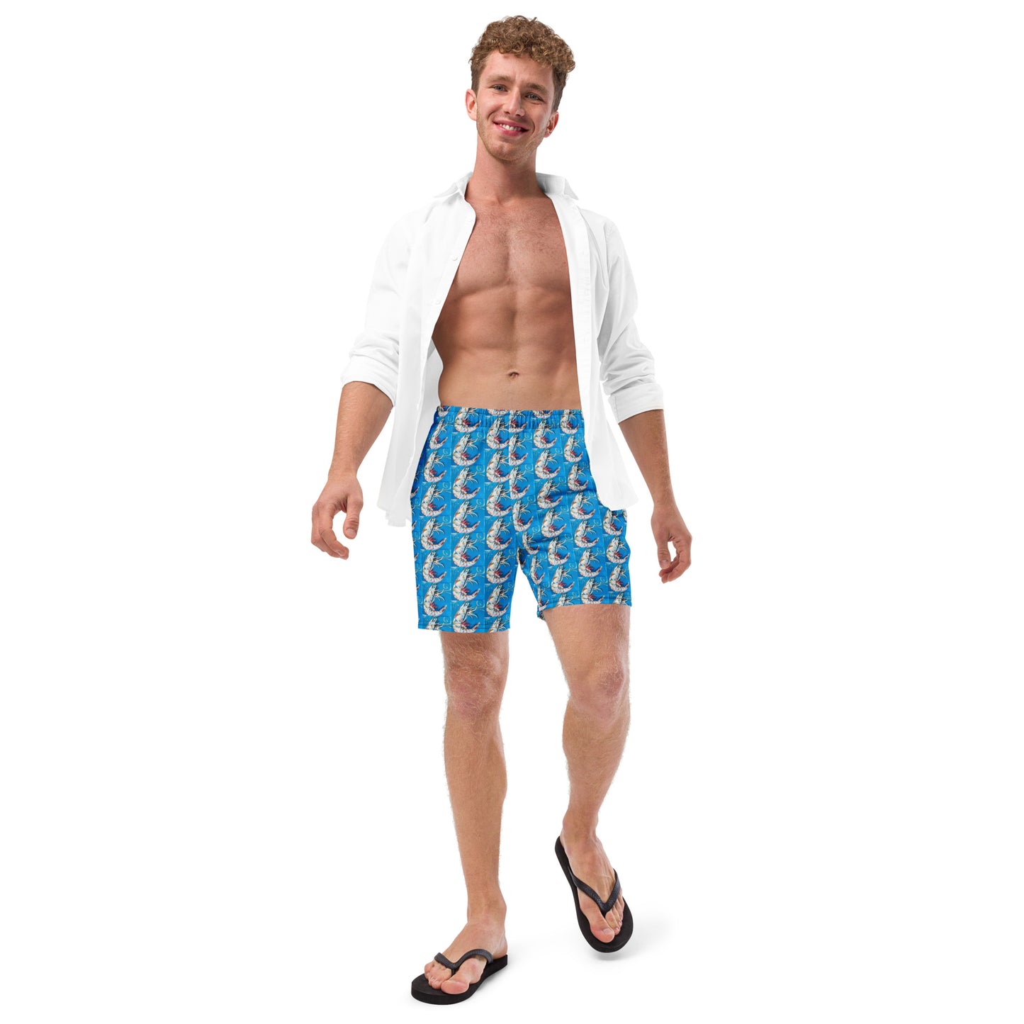 Blue Shrimp Men's swim trunks