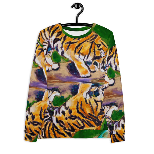 Tiger Reflections All-Over Print Unisex Sweatshirt