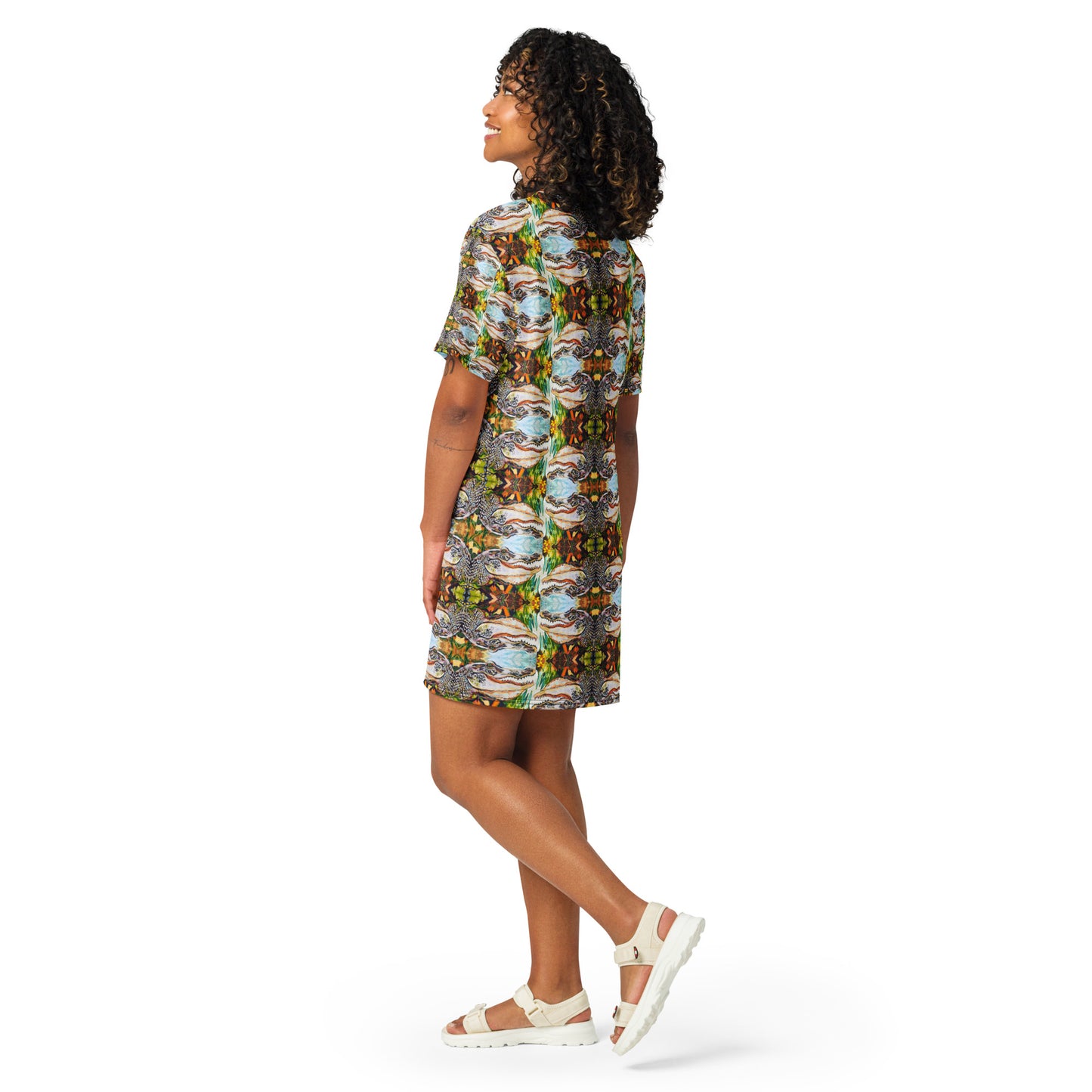 Groovy Gator Pattern T-shirt dress