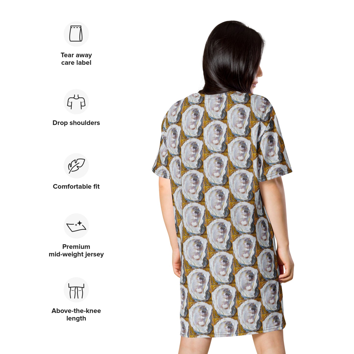 Mustard Oyster Shells T-shirt dress