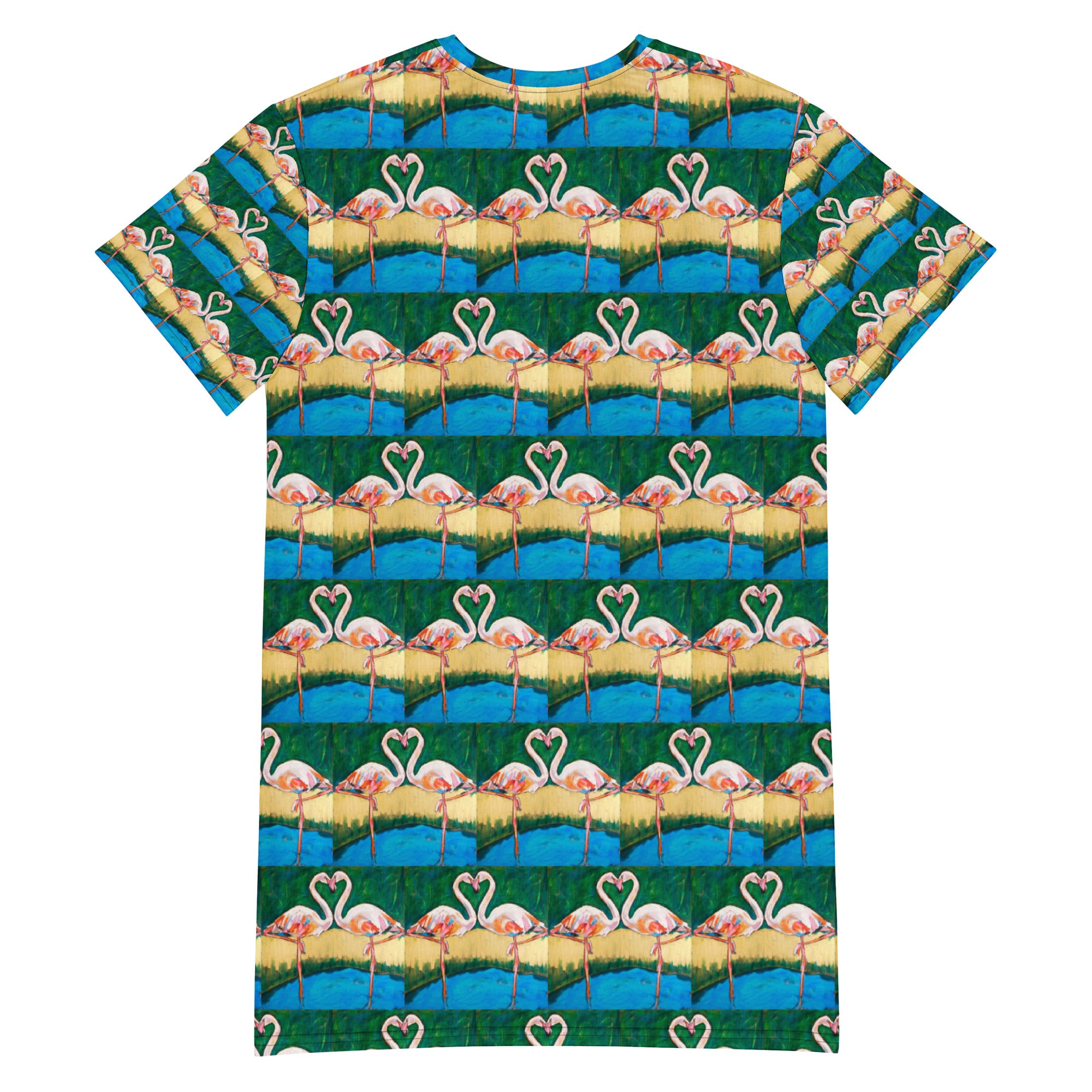 Flamingo Oasis T shirt dress J Caroline Youngblood Fine Art Products