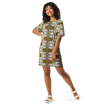 Groovy Gator Pattern T-shirt dress