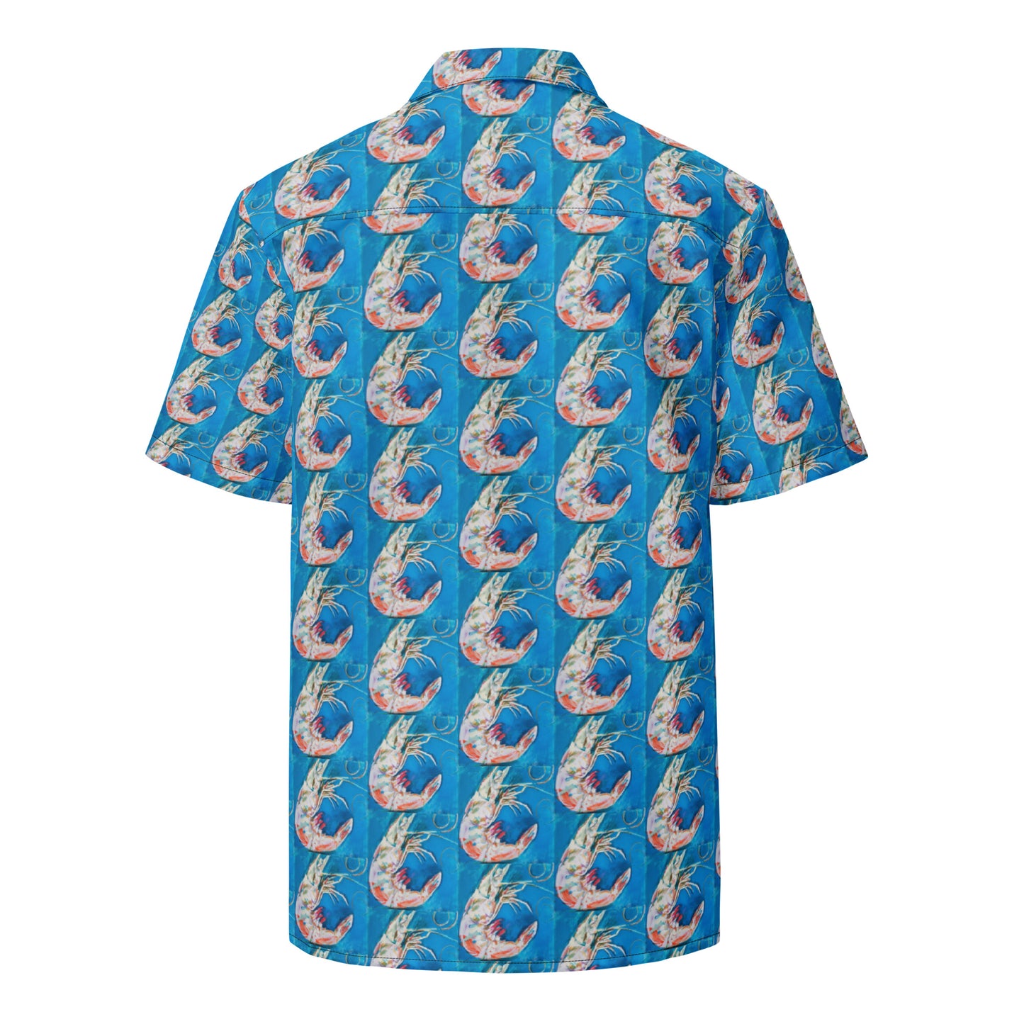 Blue Shrimp Unisex button shirt