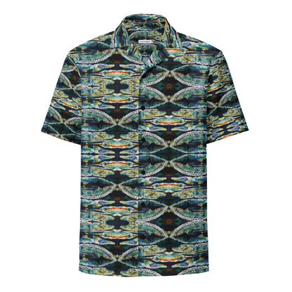 Psychedelic Gator with Reflection Unisex button shirt