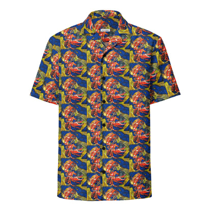 Crawfish in Habitat II Unisex button shirt