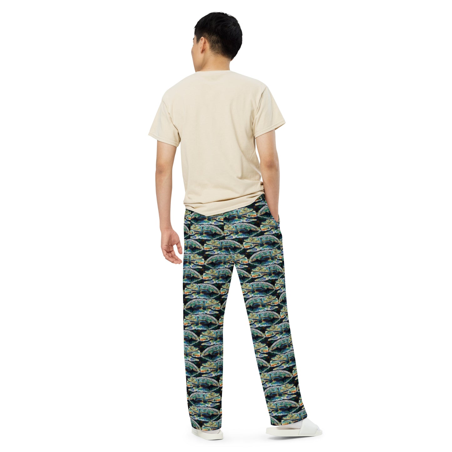 Psychedelic Gator Brick Pattern All-over print unisex wide-leg pants