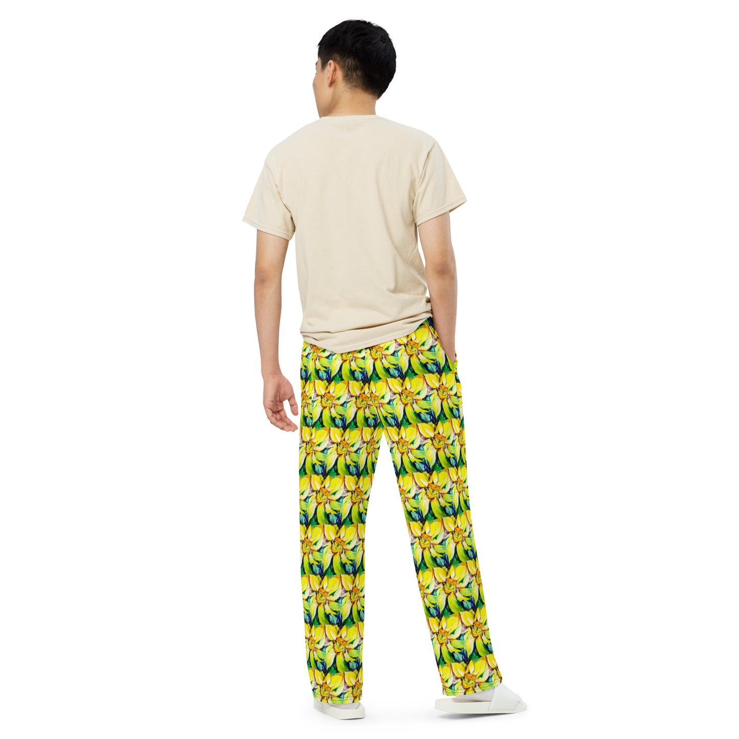 Bosco Sunflower All-over print unisex wide-leg pants