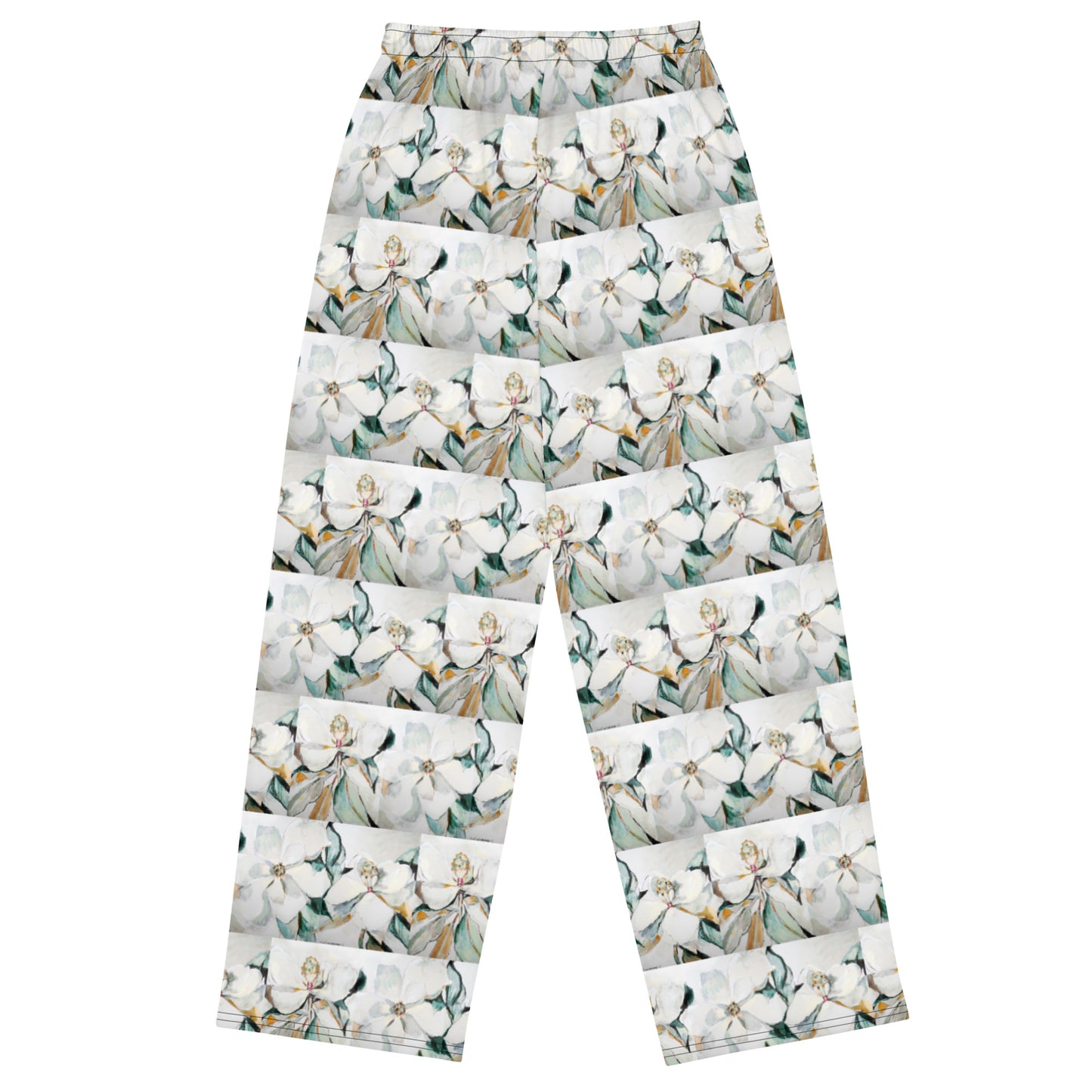 Soft Magnolia All-over print unisex wide-leg pants