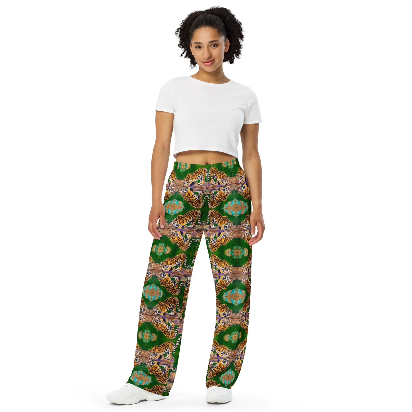 Tiger Reflections All-over print unisex wide-leg pants